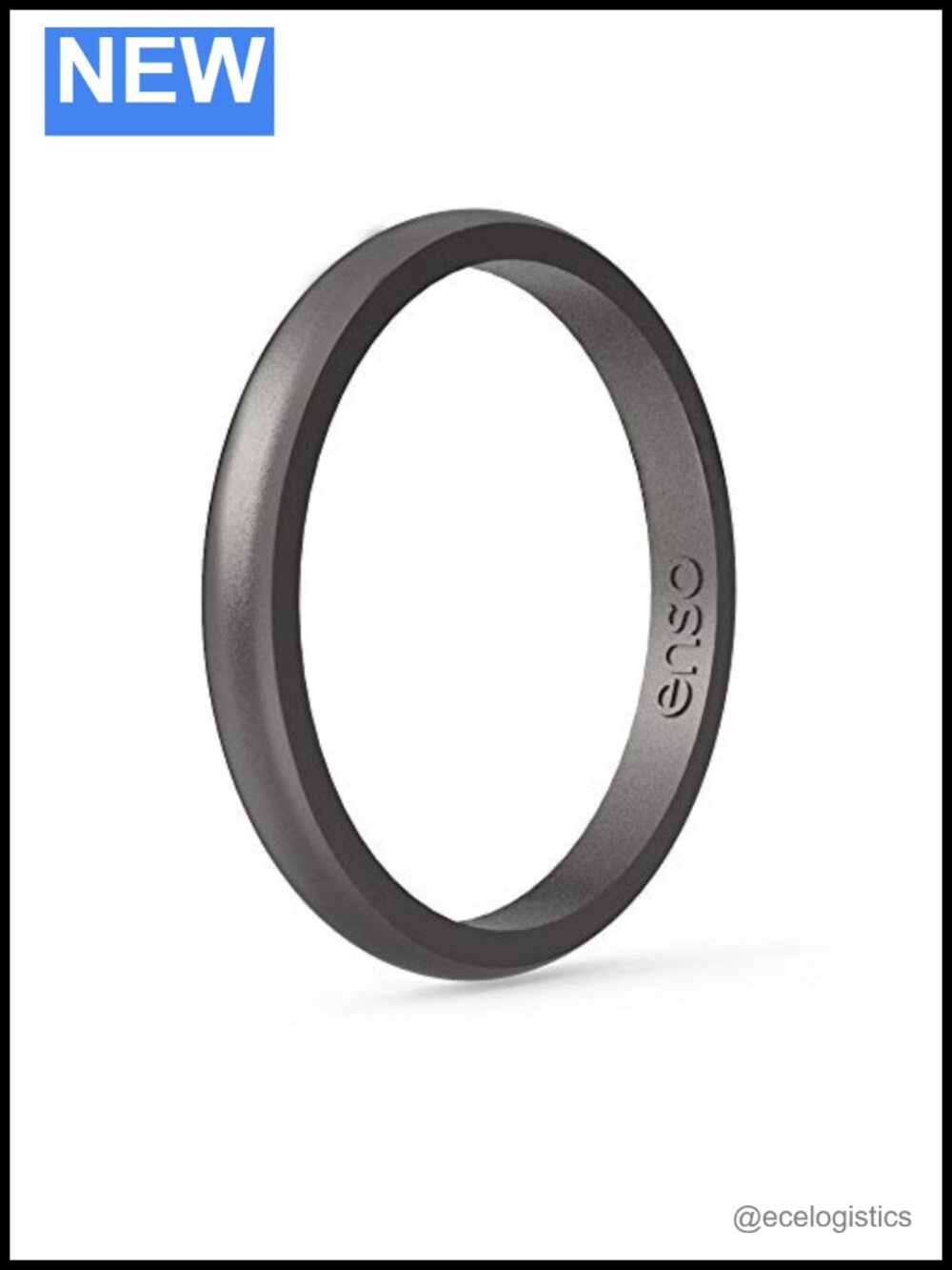 Silicone Stackable Wedding Band Thin Minimalist Ring 2.54mm Wide 1.5mm Thick